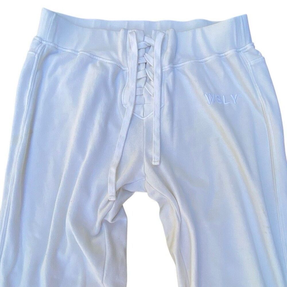WSLY The Ecosoft Tie Up Jogger Soft Cream White Women’s  SZ L